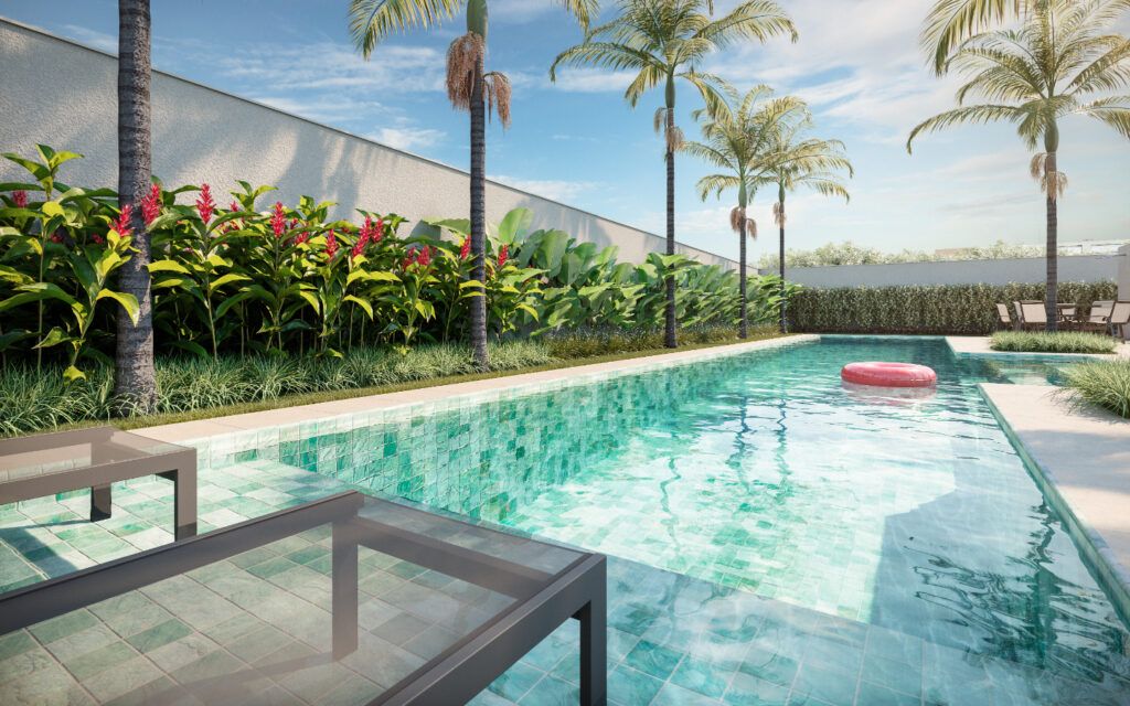 Piscina Com Deck E Vista Panorâmica Do Alto Chácara Santo Antônio, Lançamento Da Cury Na Av. Cecília Lottemberg, Chácara Santo Antônio – São Paulo, Com Lazer No Rooftop E Condições Do Programa Minha Casa Minha Vida.